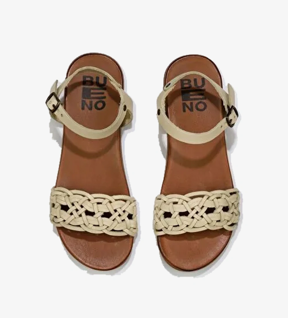 Bueno Shoes Sarı Deri Kadın Sandalet 01wu4251 - Görsel 1