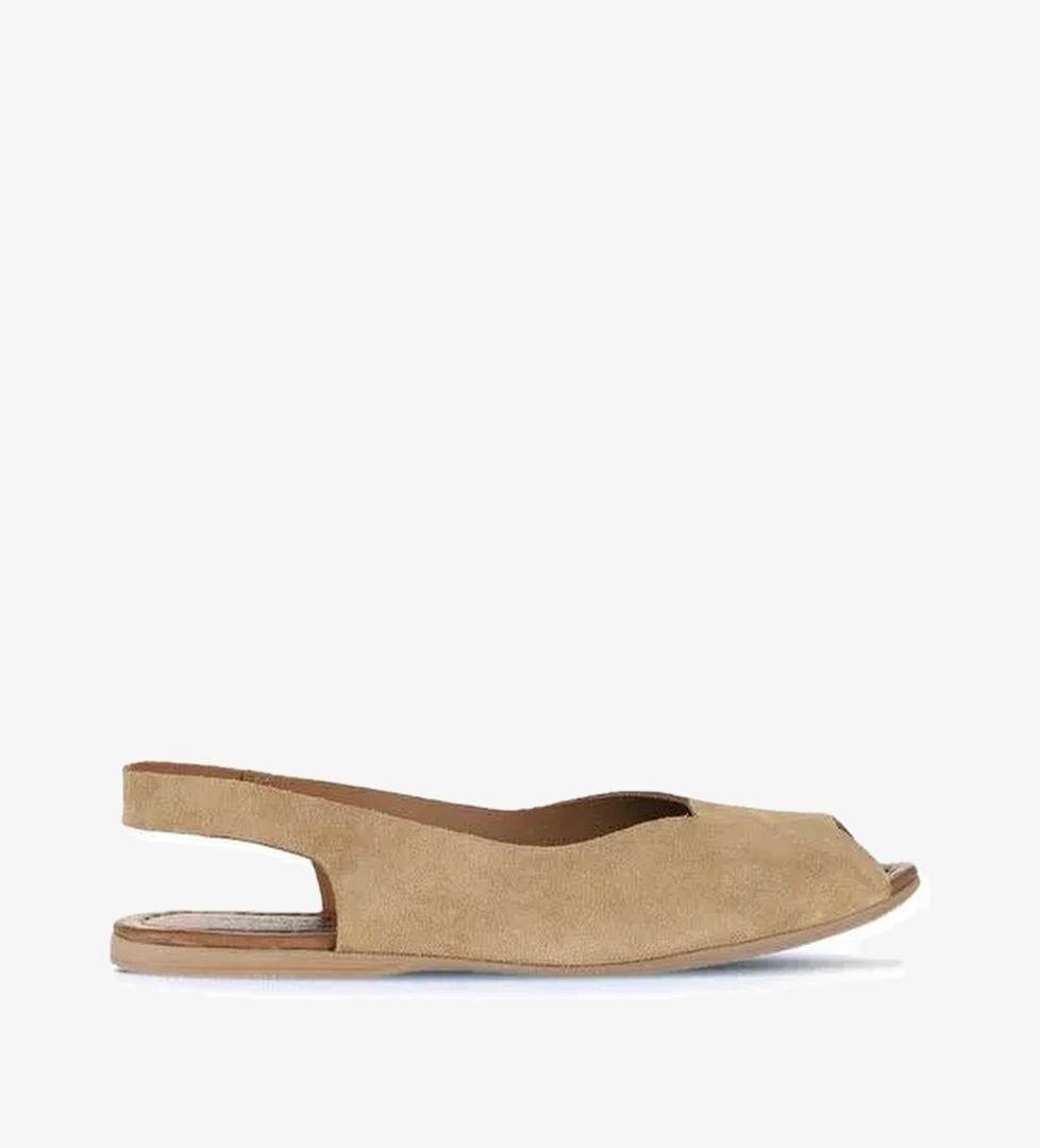 Bueno Shoes Taba Açık Alf Süet Kadın Düz Sandalet 01wa5804 - Görsel 1