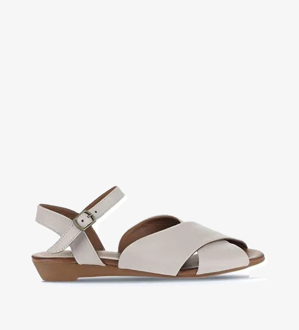 Bueno Shoes Gri Deri Kadın Düz Sandalet 01wa4403 - Görsel 1