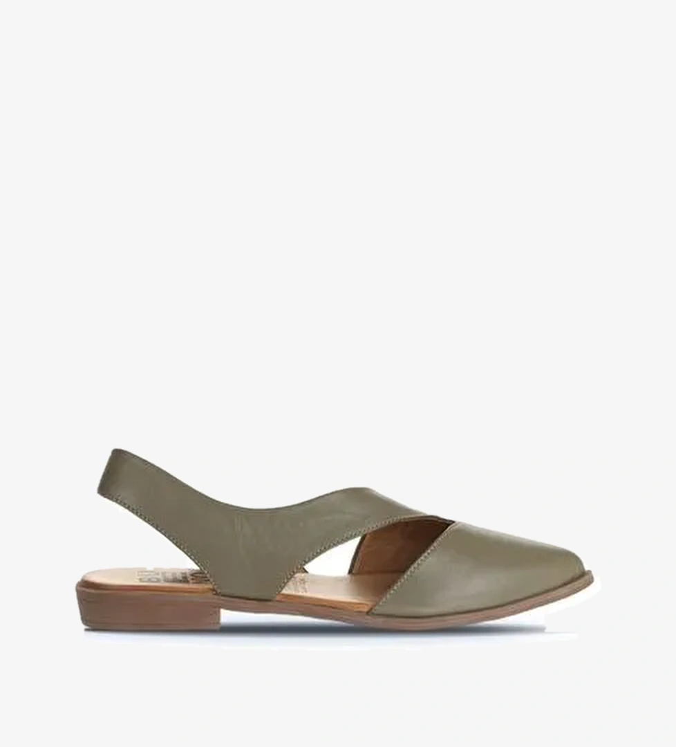 Bueno Shoes Haki Deri Kadın Sandalet 01ws2311 - Görsel 1