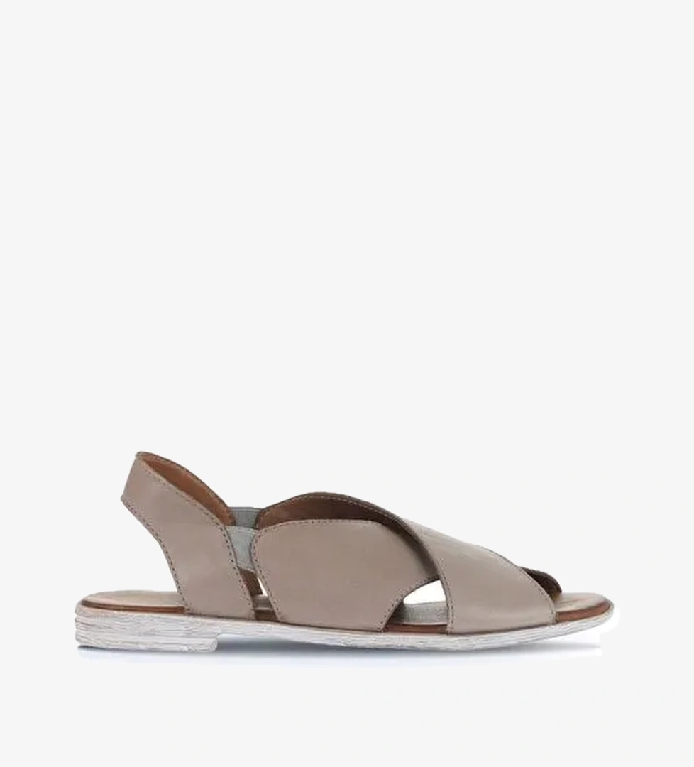 Bueno Shoes Gümüş Deri Kadın Düz Sandalet 01wa3009 - Görsel 1