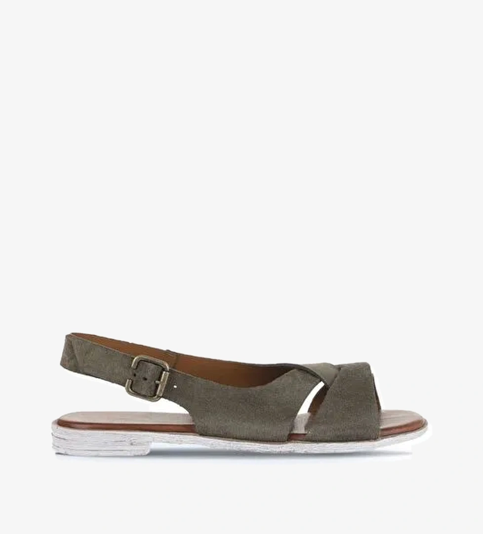 Bueno Shoes Haki Alf Süet Kadın Düz Sandalet 01wa3018 - Görsel 1