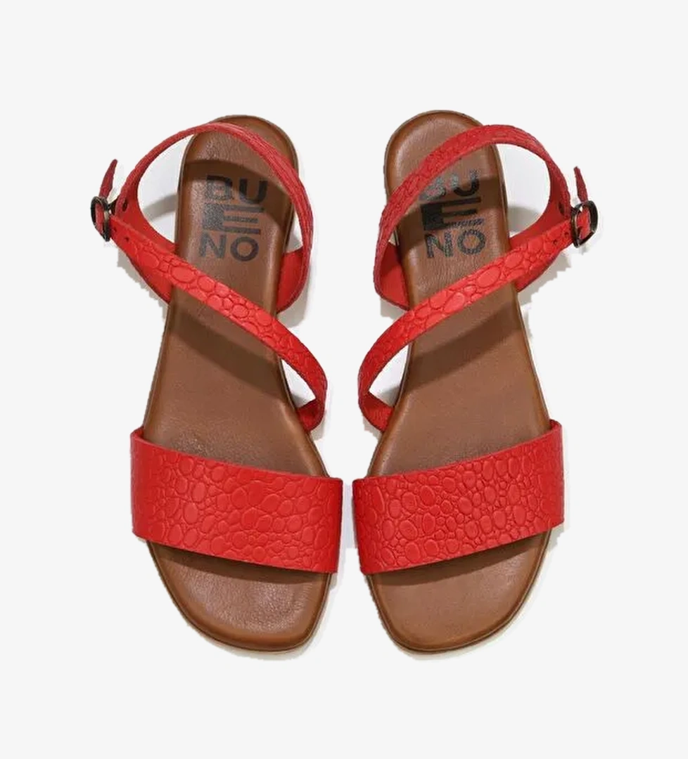 Bueno Shoes Kırmızı Deri Kadın Sandalet 01ws6012 - Görsel 1