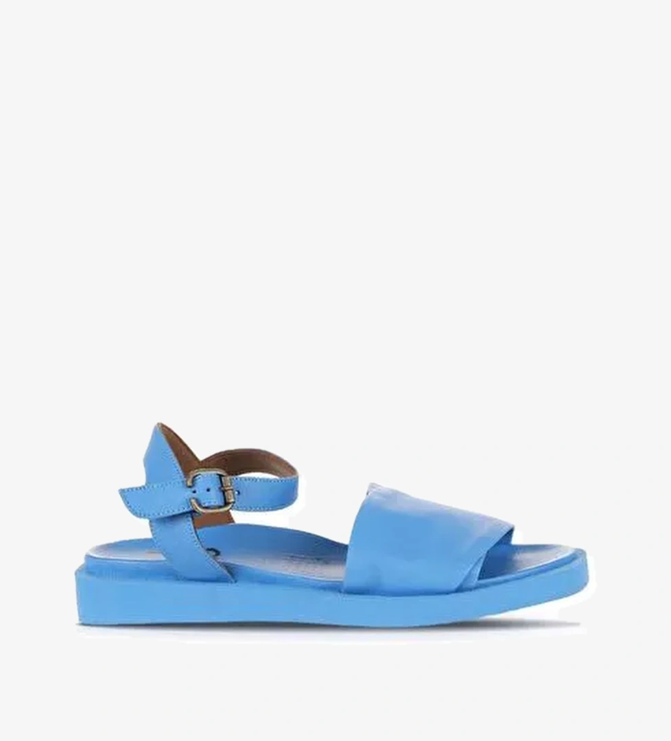 Bueno Shoes Turkuaz Deri Kadın Düz Sandalet 01ws2812 - Görsel 1