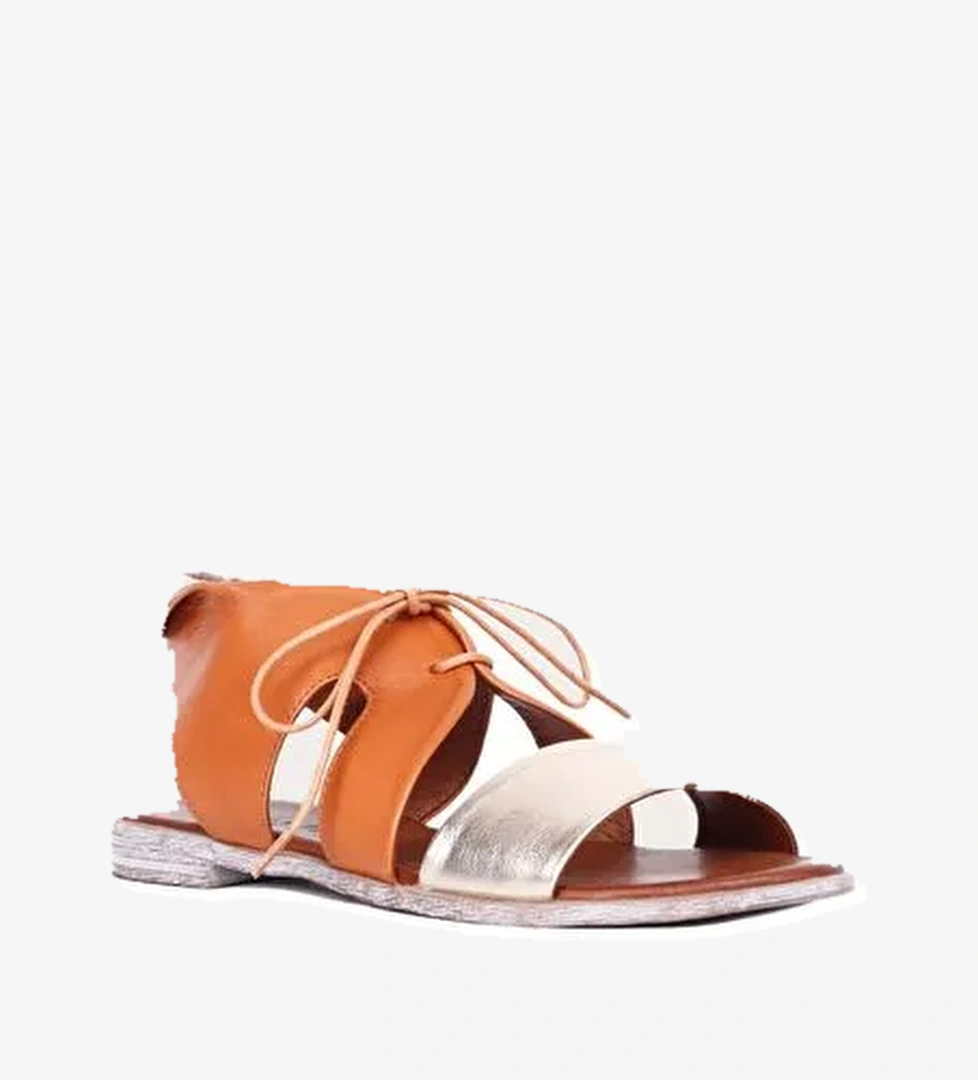 Bueno Shoes Altın Taba Deri Kadın Sandalet 01wq2000 - Görsel 1