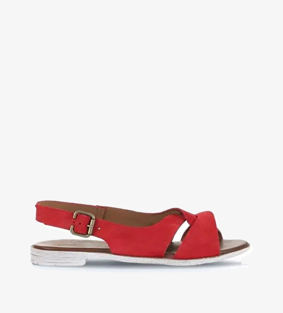 Bueno Shoes Kırmızı Alf Süet Kadın Düz Sandalet 01wa3018 - Görsel 1