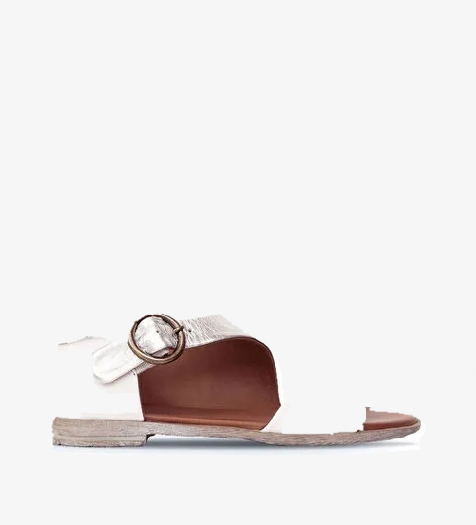 Bueno Shoes Beyaz Deri Kadın Sandalet 01wn5034 - Görsel 1