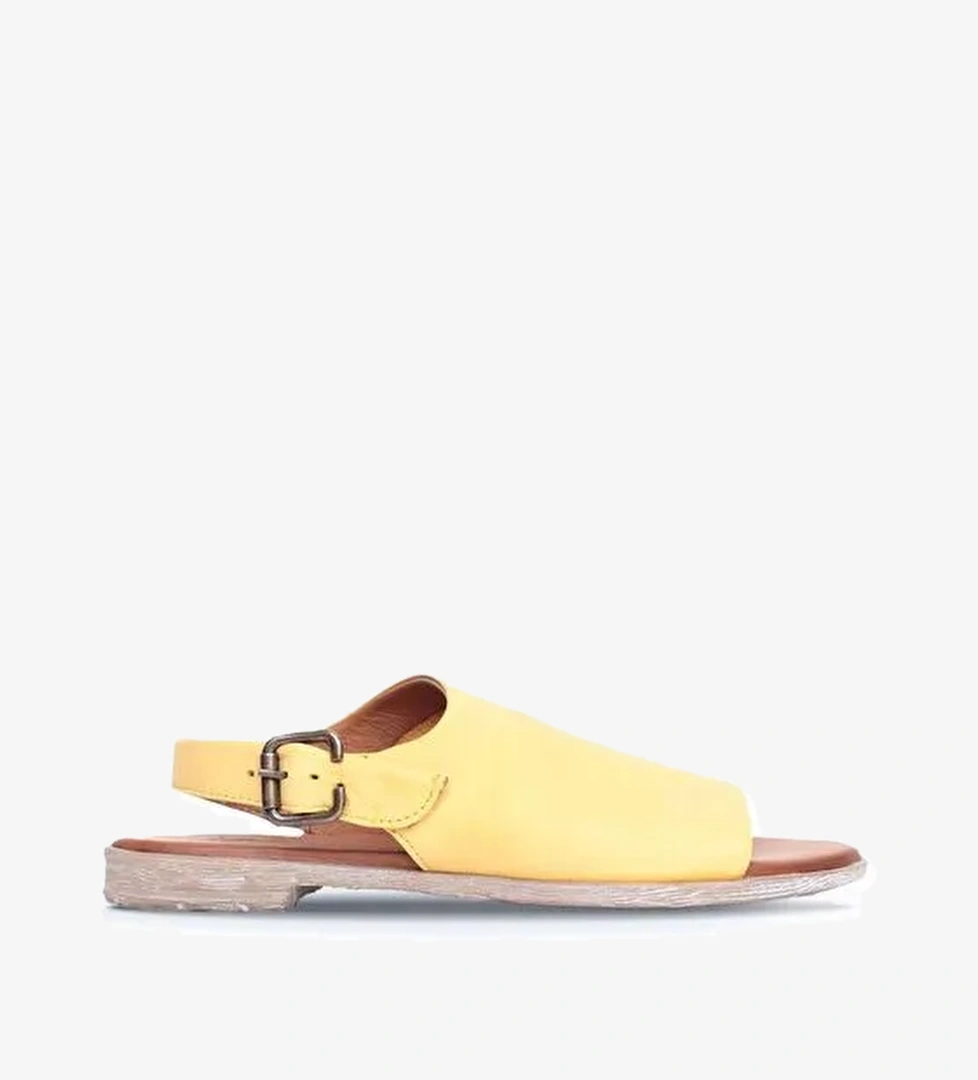 Bueno Shoes Sarı Deri Kadın Sandalet 01wn5000 - Görsel 1