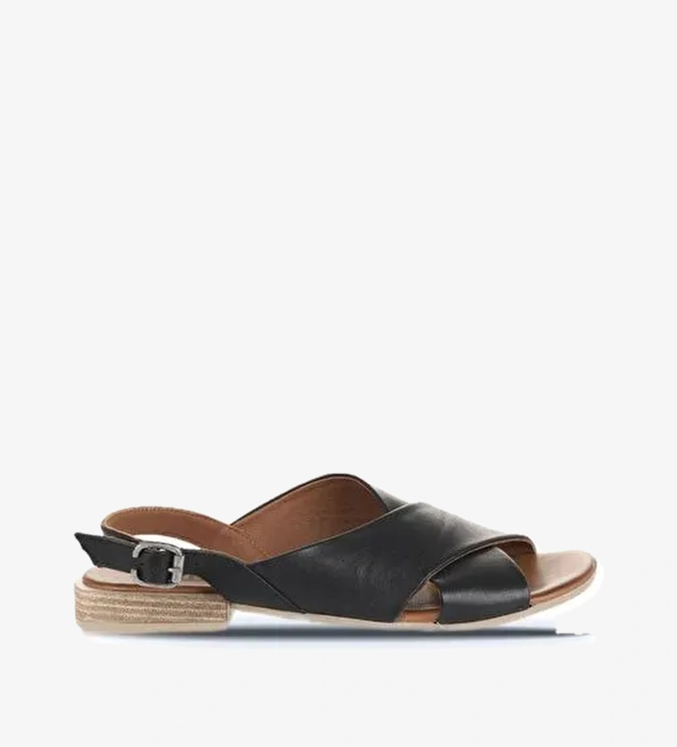 Bueno Shoes Siyah Khv-bej Deri Kadın Sandalet 01wq5618 - Görsel 1