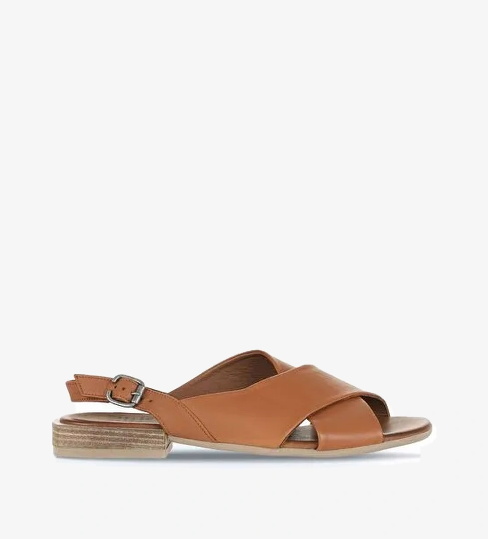 Bueno Shoes Taba Koyu Deri Kadın Sandalet 01wq5618 - Görsel 1