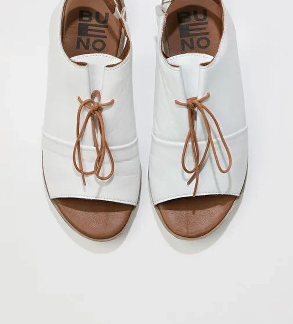 Bueno Shoes Beyaz Deri Kadın Sandalet 01ws2510 - Görsel 1