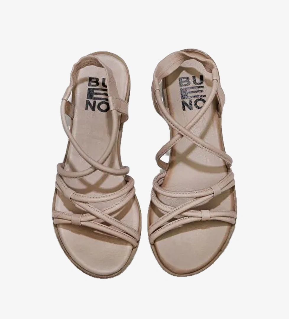 Bueno Shoes Gri Deri Kadın Sandalet 01wu3004