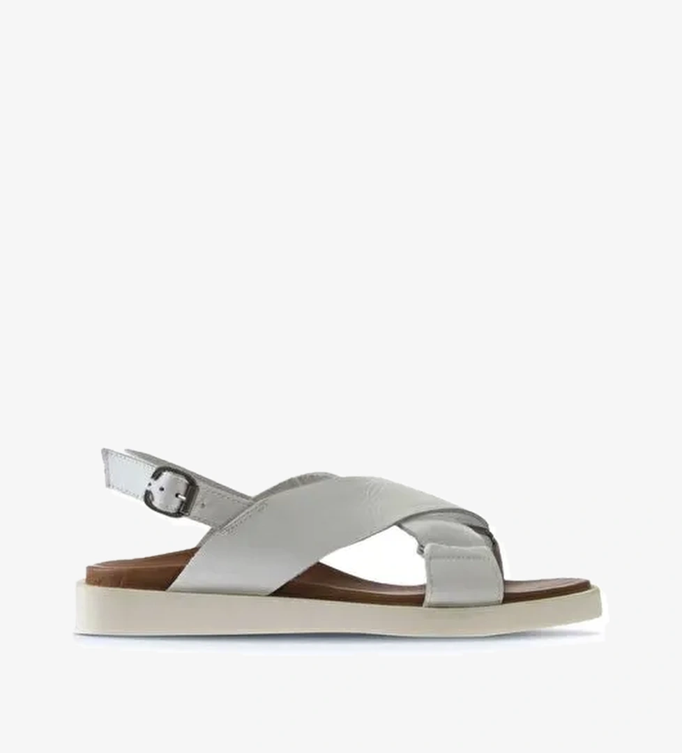 Bueno Shoes Beyaz Deri Kadın Sandalet 01ws2801 - Görsel 1