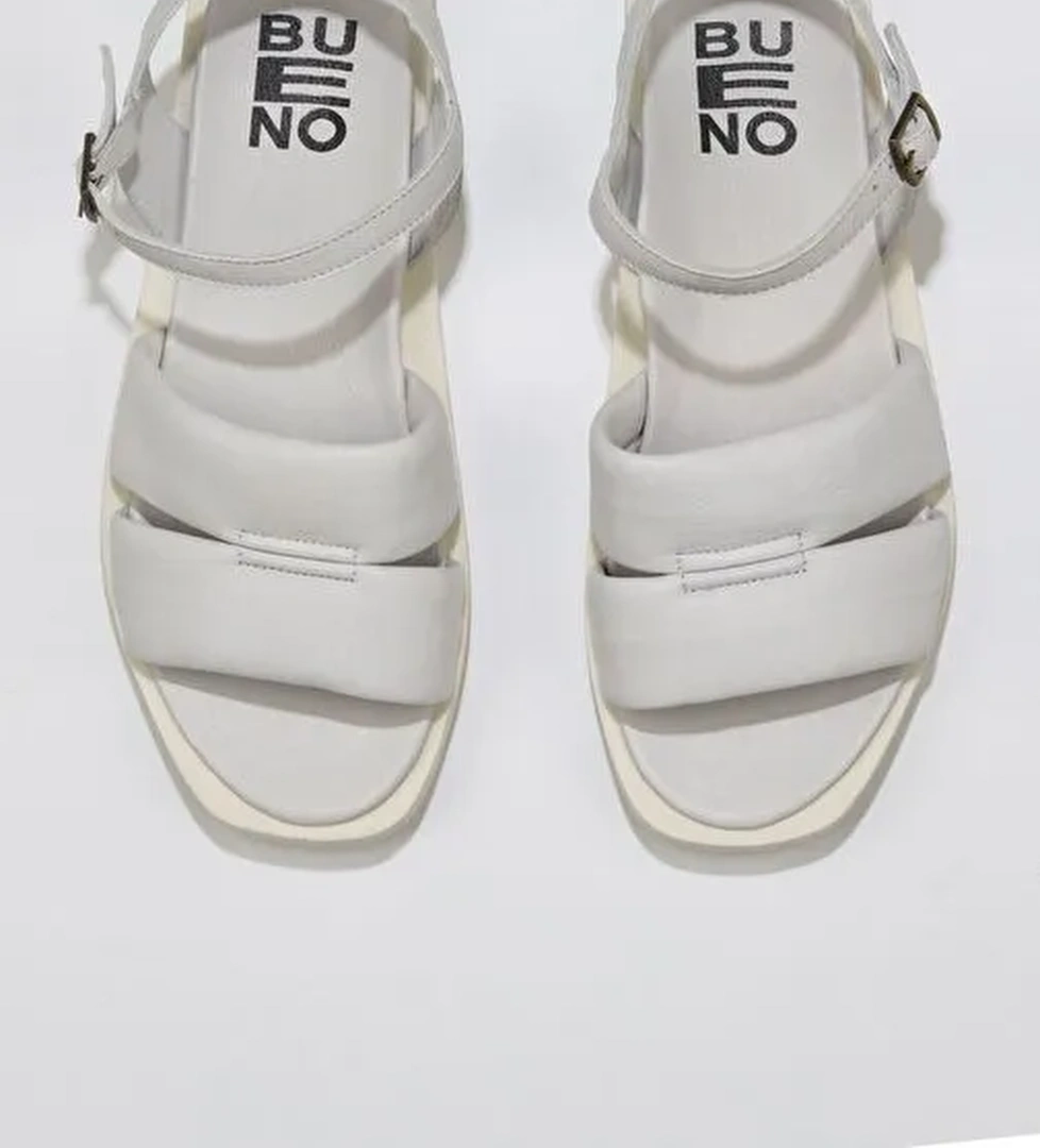Bueno Shoes Beyaz Kırık Deri Kadın Sandalet 01ws2824 - Görsel 1