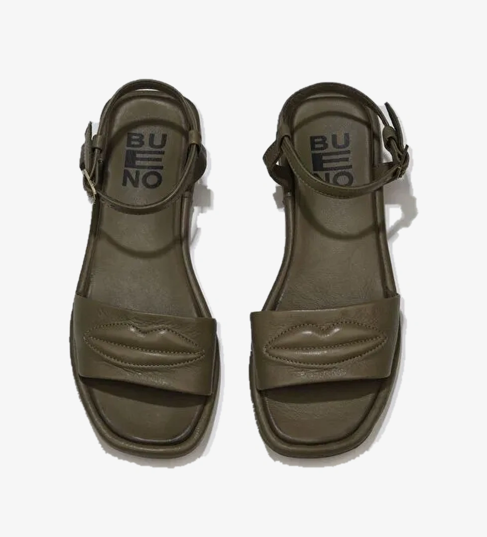 Bueno Shoes Yeşil Deri Kadın Sandalet 01wu4110 - Görsel 1