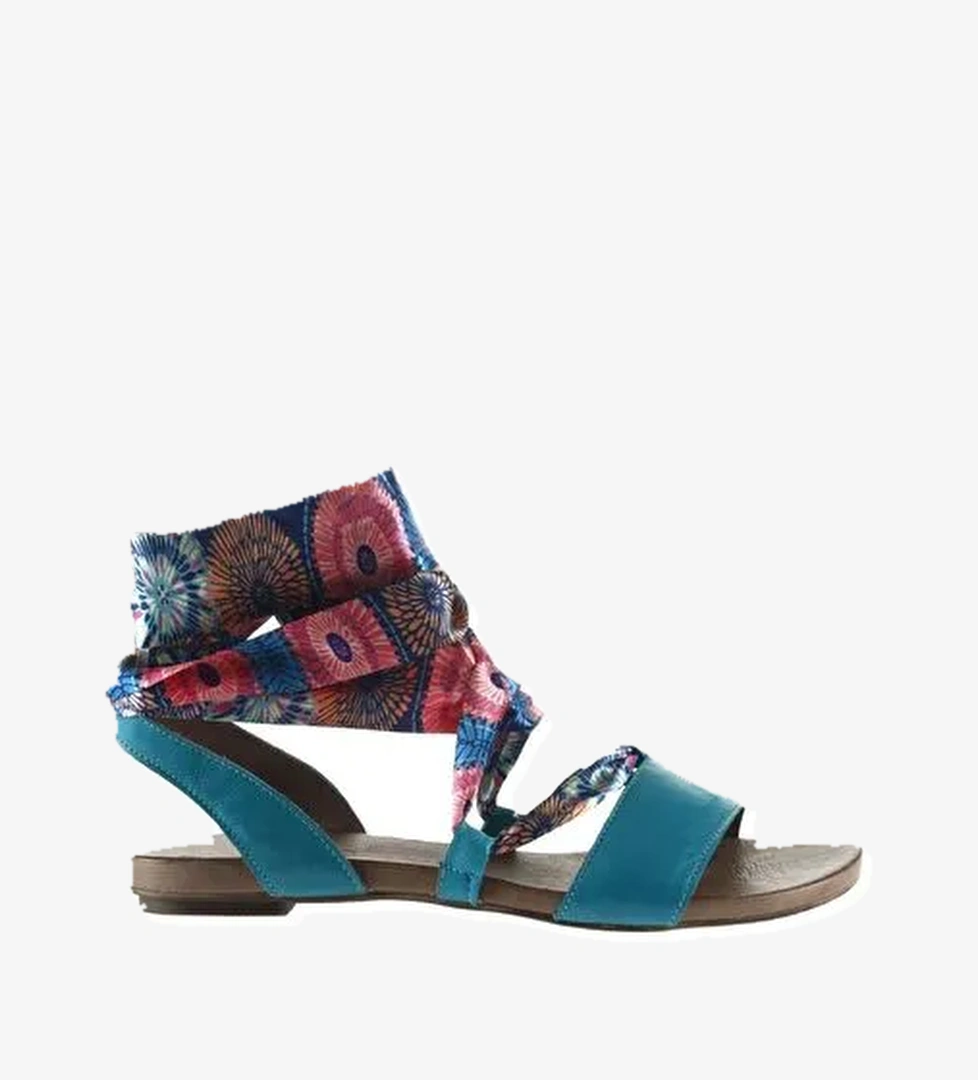 Bueno Shoes Turkuaz Deri Kadın Sandalet 01wj1111 - Görsel 1
