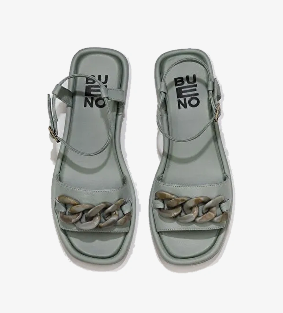 Bueno Shoes Mavi Deri Kadın Sandalet 01wu4112 - Görsel 1