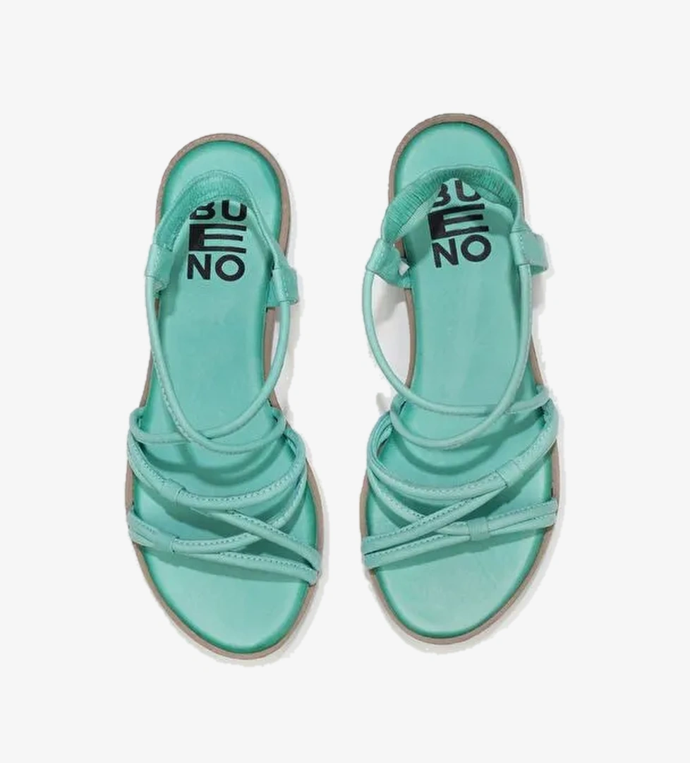 Bueno Shoes Yeşil Deri Kadın Sandalet 01wu3004 - Görsel 1