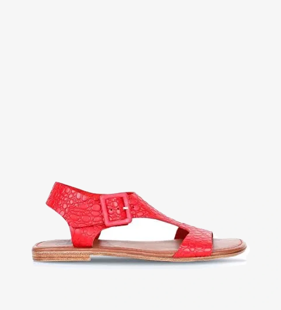 Bueno Shoes Kırmızı Deri Kadın Sandalet 01ws6904 - Görsel 1