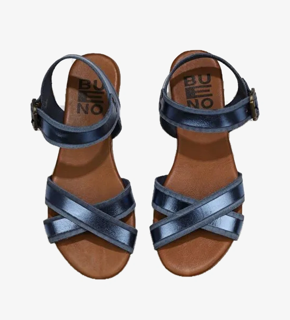 Bueno Shoes Lacivert Parlak Deri Kadın Sandalet 01wu7421