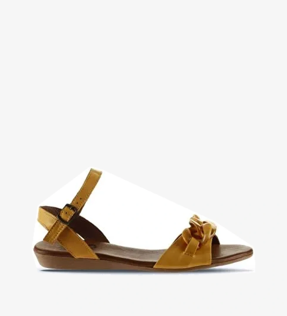 Bueno Shoes Sarı Deri Kadın Sandalet 01wu7402 - Görsel 1