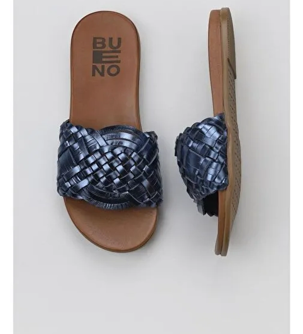 Bueno Shoes Lacivert Parlak Deri Kadın Düz Terlik 01wu4233 - Görsel 1