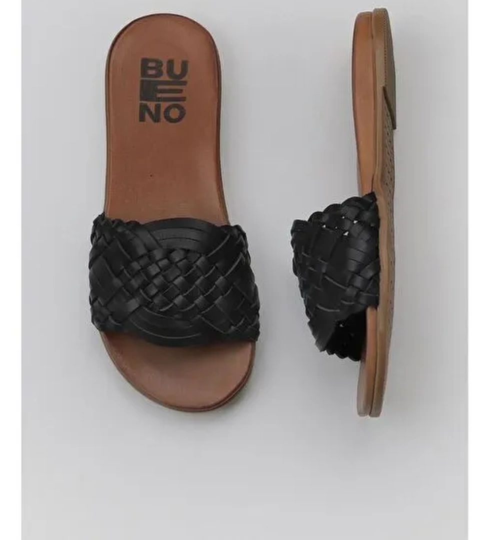 Bueno Shoes Siyah Deri Kadın Düz Terlik 01wu4233 - Görsel 1