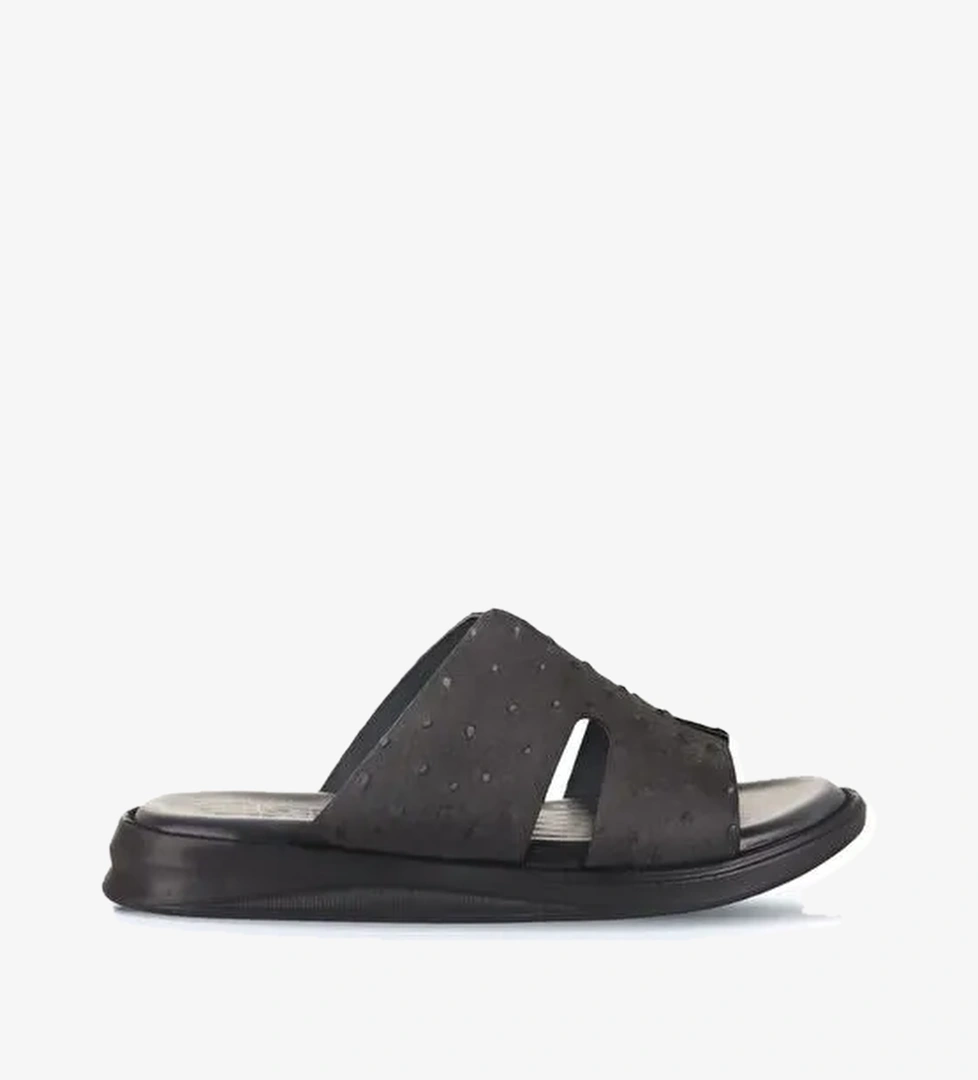 Bueno Shoes Gri Nubuk/deve Kuşu Erkek Düz Terlik 25mt2488 - Görsel 1