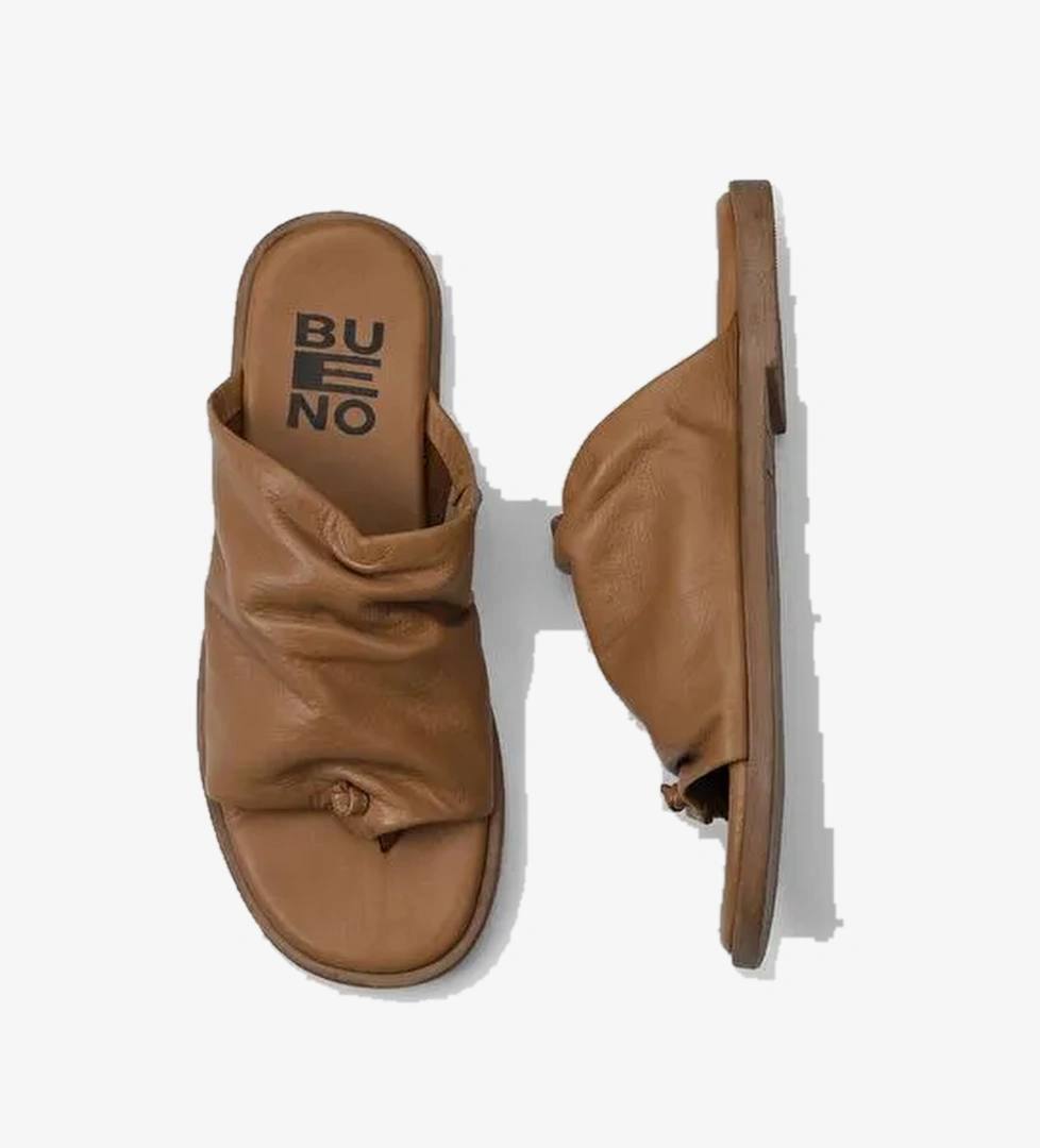 Bueno Shoes Taba Deri Kadın Parmak Arası Terlik 01wy2003 - Görsel 1