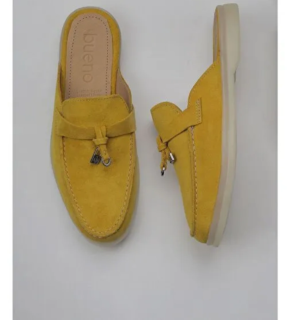 Bueno Shoes Sarı Süet Kadın Düz Terlik 05wt103 - Görsel 1