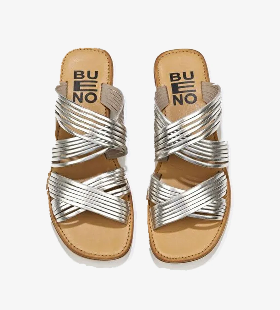 Bueno Shoes Bej Parlak Deri Kadın Düz Terlik 01wu3422 - Görsel 1