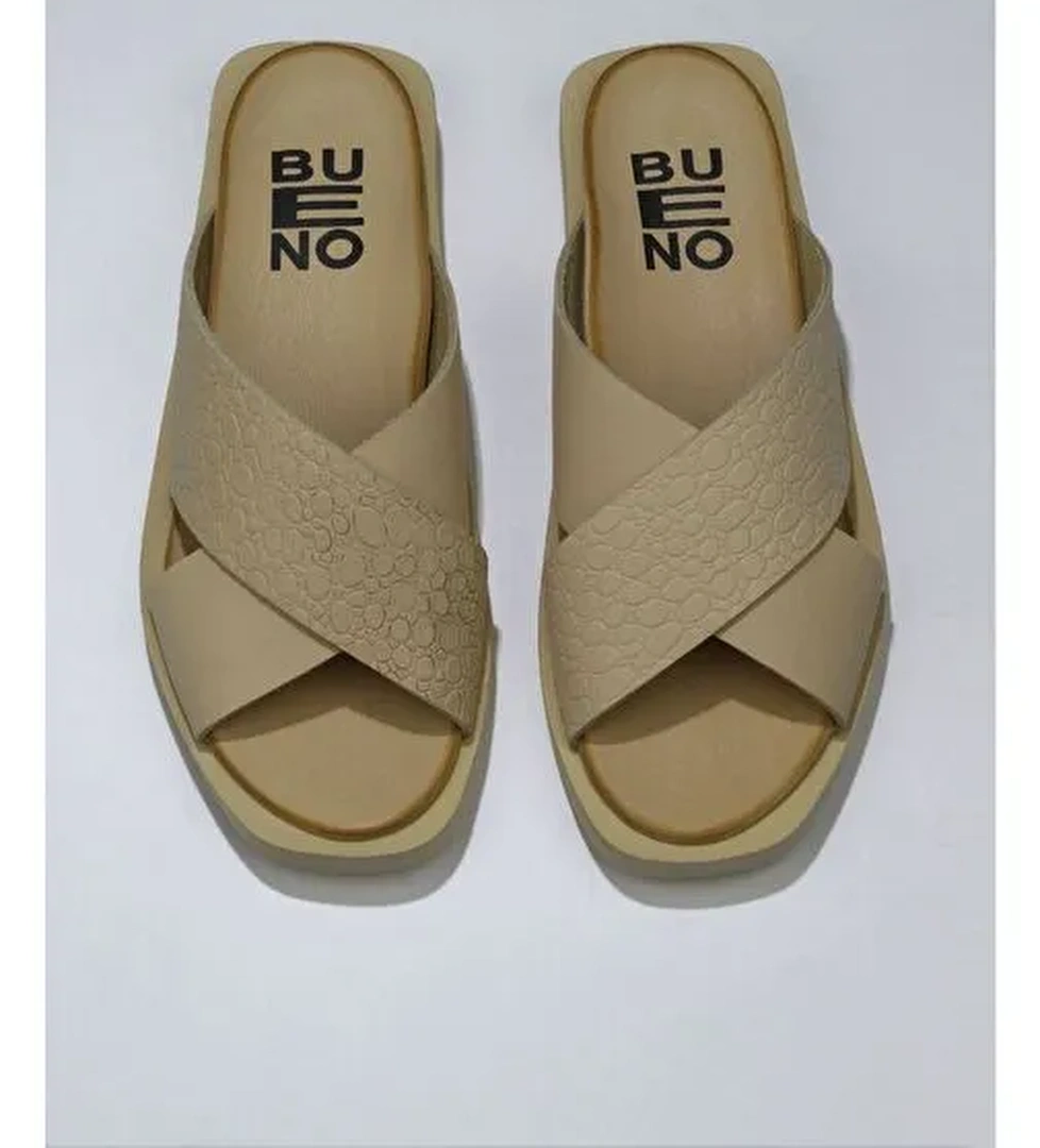Bueno Shoes Sarı Deri Kadın Düz Terlik 01ws2817 - Görsel 1