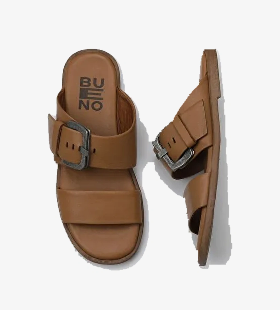 Bueno Shoes Taba Deri Kadın Düz Terlik 01wy2001 - Görsel 1