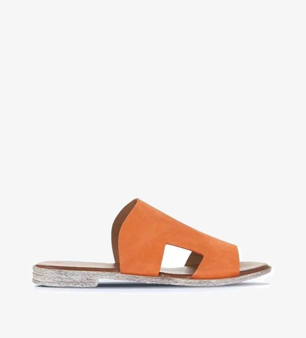 Bueno Shoes Turuncu Alf Süet Kadın Düz Terlik 01wa3012 - Görsel 1