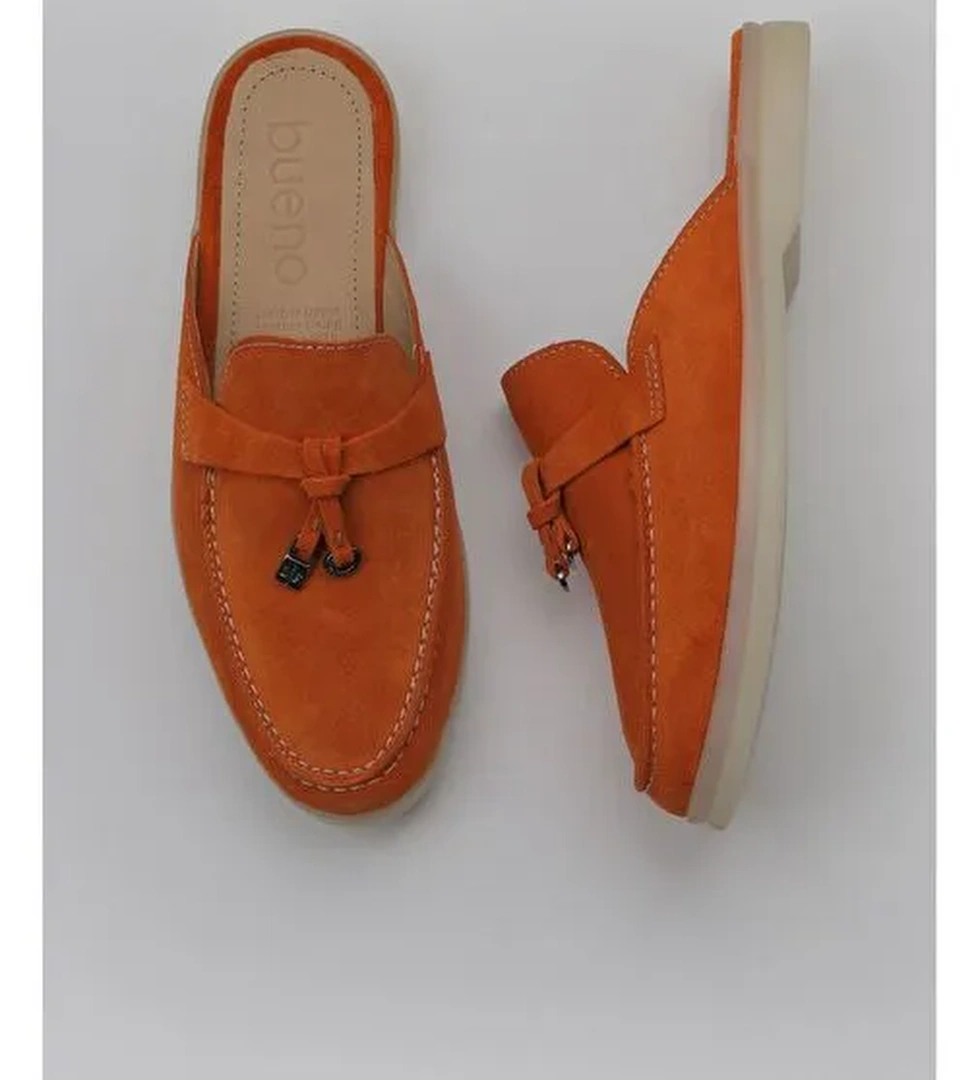 Bueno Shoes Turuncu Süet Kadın Düz Terlik 05wt103 - Görsel 1