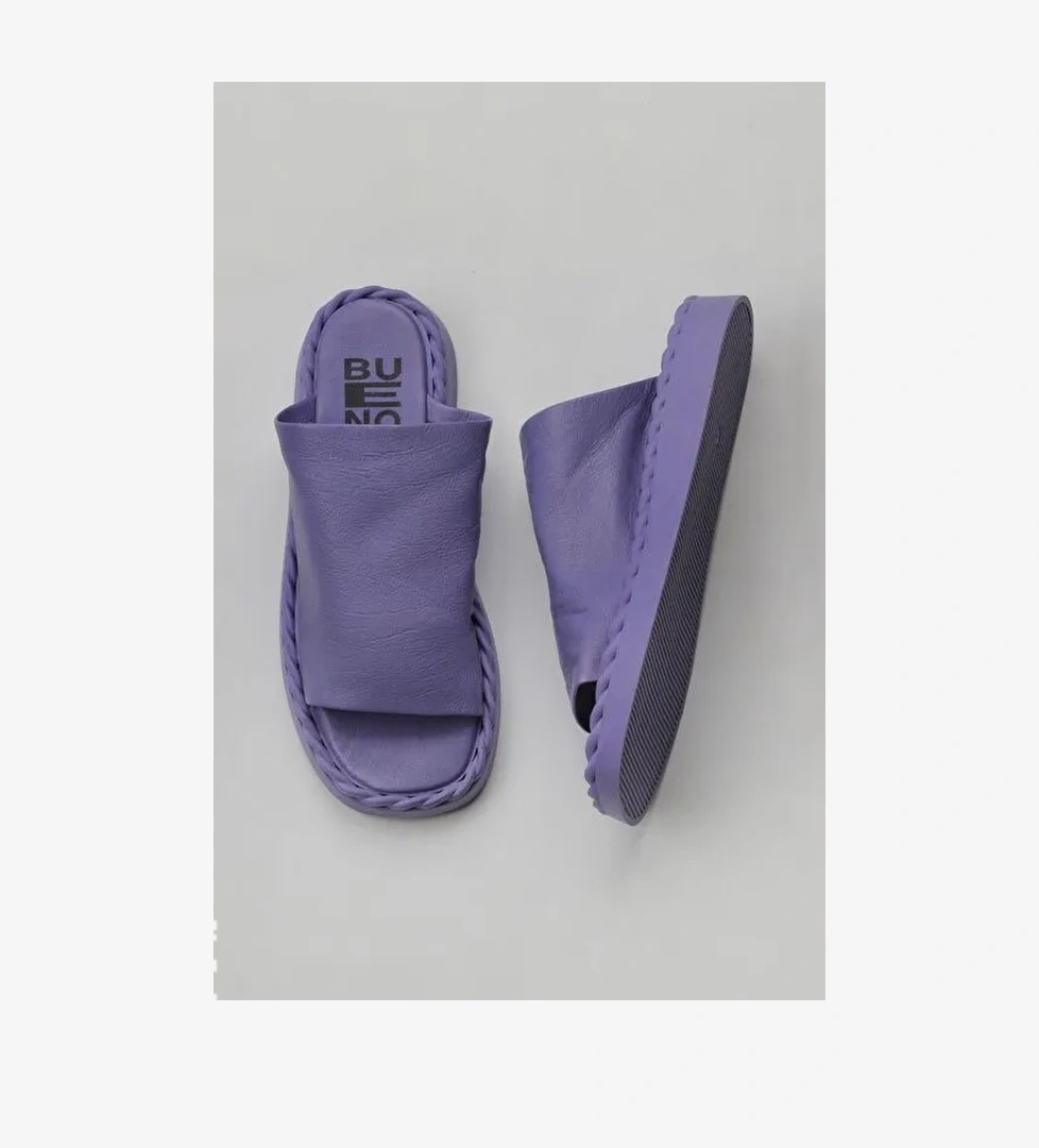 Bueno Shoes Lila Deri Kadın Düz Terlik 01wy9109 - Görsel 1
