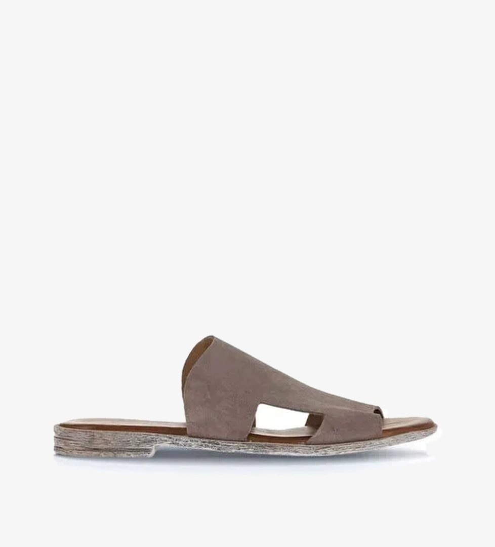 Bueno Shoes Gri Koyu Alf Süet Kadın Düz Terlik 01wa3012 - Görsel 1