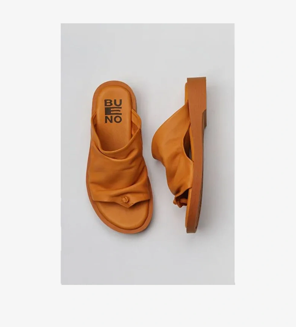 Bueno Shoes Turuncu Deri Kadın Parmak Arası Terlik 01wy2910 - Görsel 1