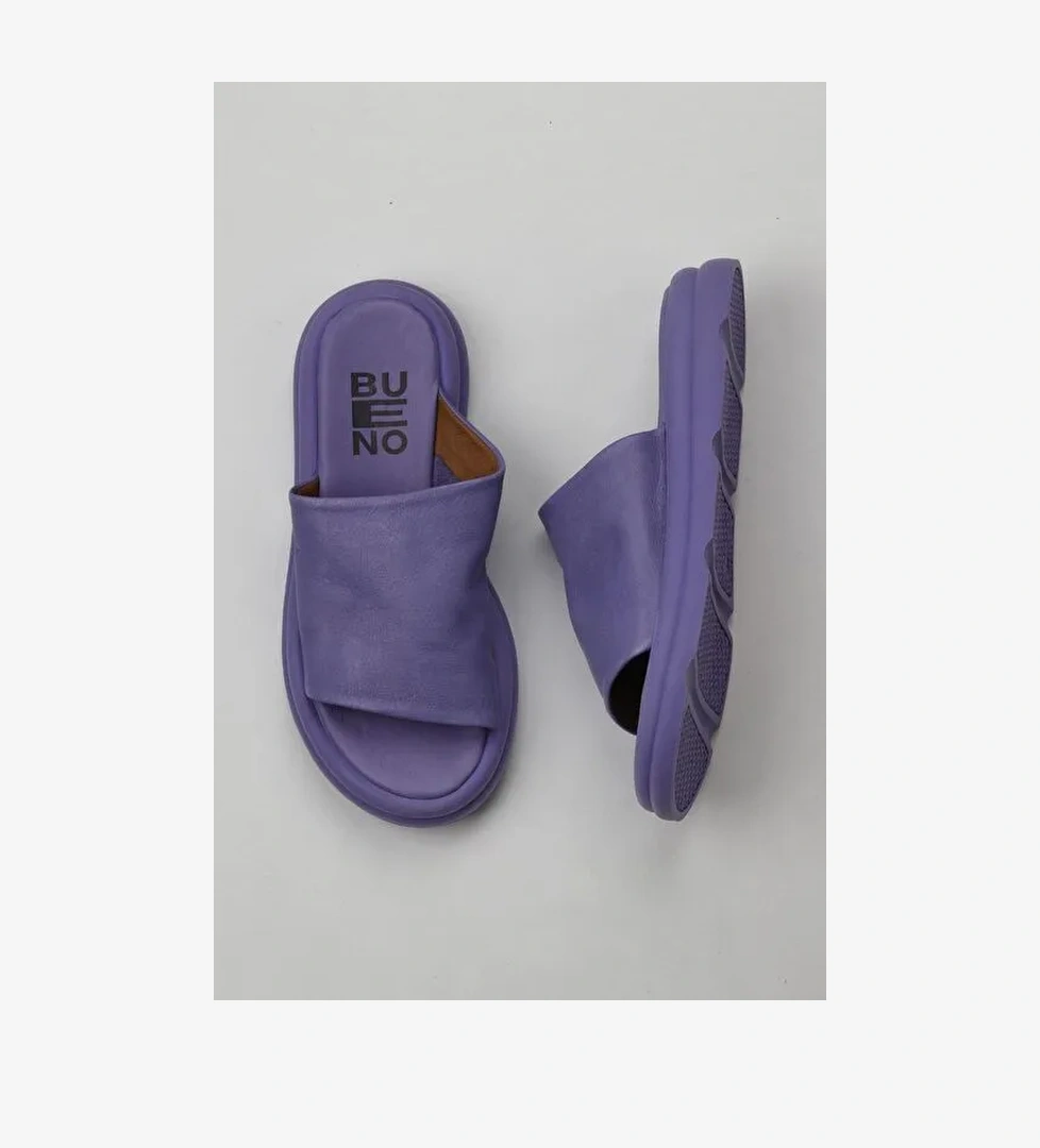 Bueno Shoes Lila Deri Kadın Düz Terlik 01wy9400 - Görsel 1