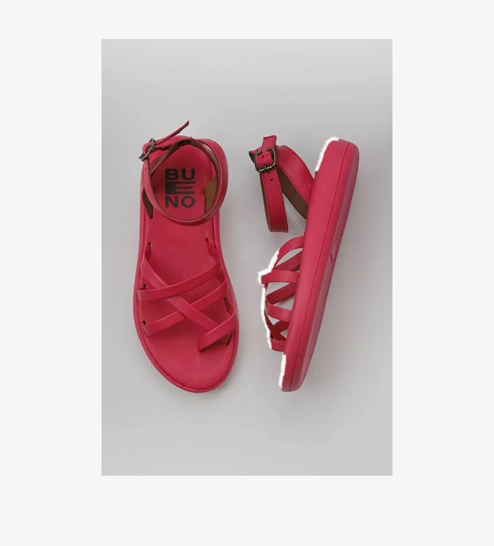 Bueno Shoes Fuşya Deri Kadın Parmak Arası Sandalet 01wy2315 - Görsel 1