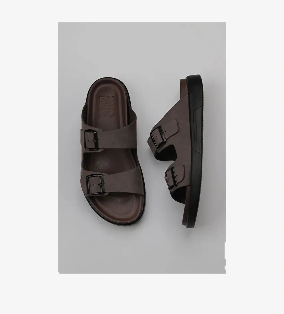 Bueno Shoes Kahverengi Nubuk Erkek Düz Terlik 11t23348 - Görsel 1