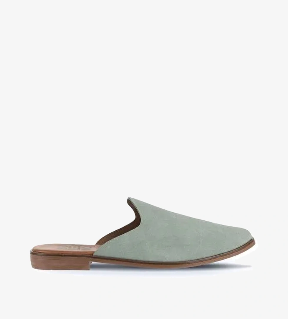 Bueno Shoes Yeşil Açık Alf Süet Kadın Düz Terlik 01wa7006 - Görsel 1