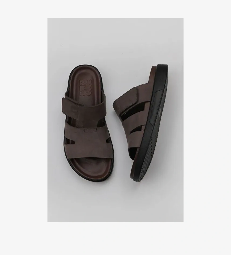 Bueno Shoes Kahverengi Nubuk Erkek Düz Terlik 11t23447 - Görsel 1