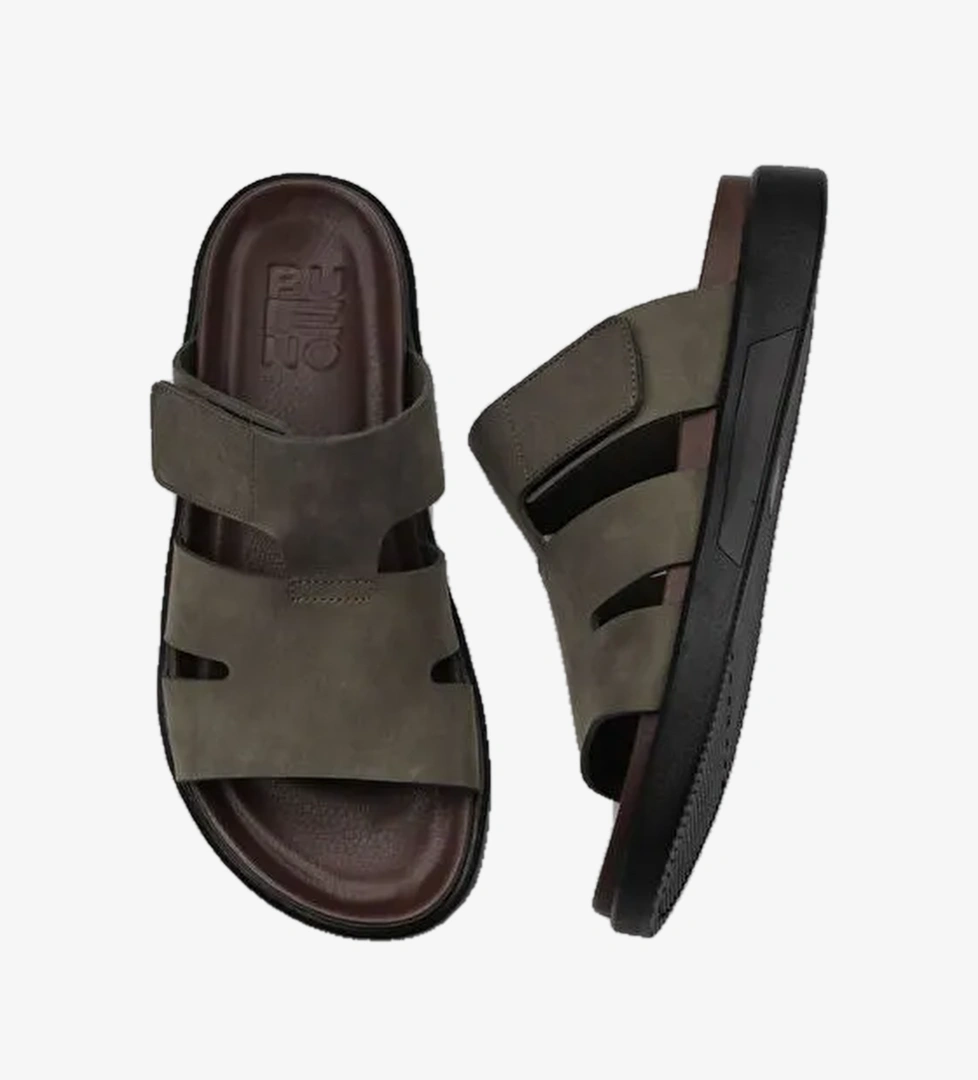 Bueno Shoes Haki Nubuk Erkek Düz Terlik 11t23447