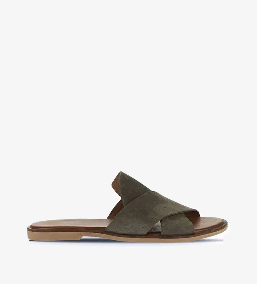 Bueno Shoes Haki Alf Süet Kadın Düz Terlik 01wa5710 - Görsel 1