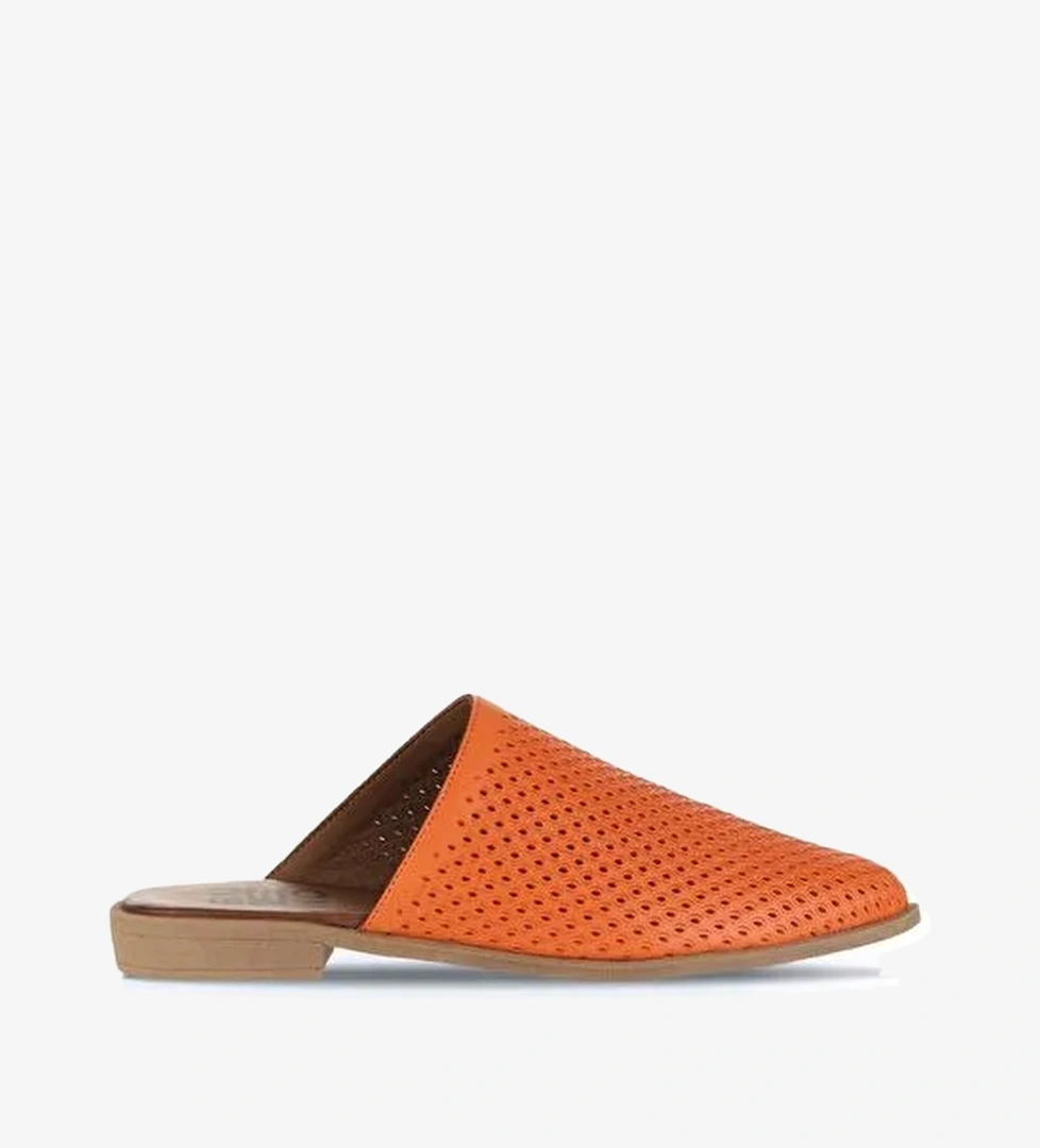 Bueno Shoes Turuncu Deri Kadın Düz Terlik 01wa9200 - Görsel 1