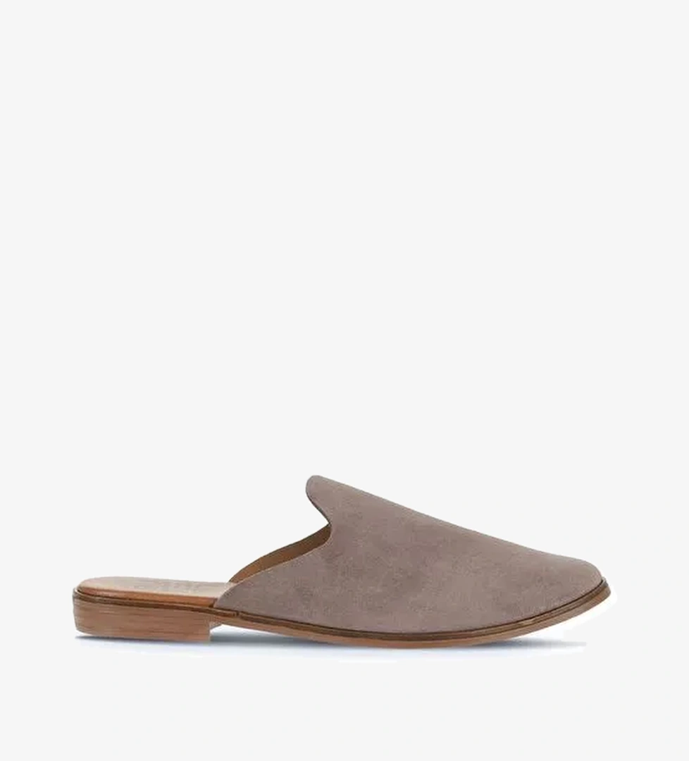 Bueno Shoes Gri Koyu Alf Süet Kadın Düz Terlik 01wa7006 - Görsel 1