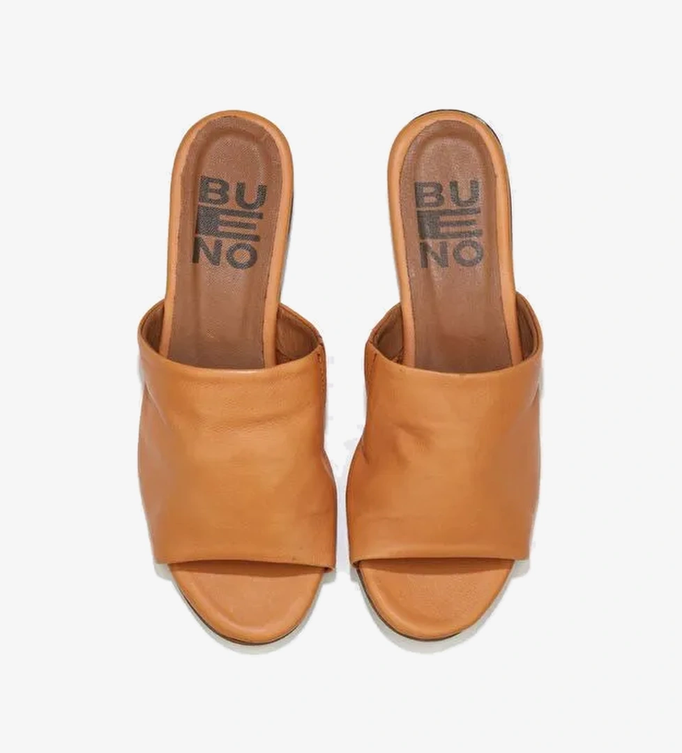 Bueno Shoes Taba Deri Kadın Düz Terlik 01wn1901 - Görsel 1