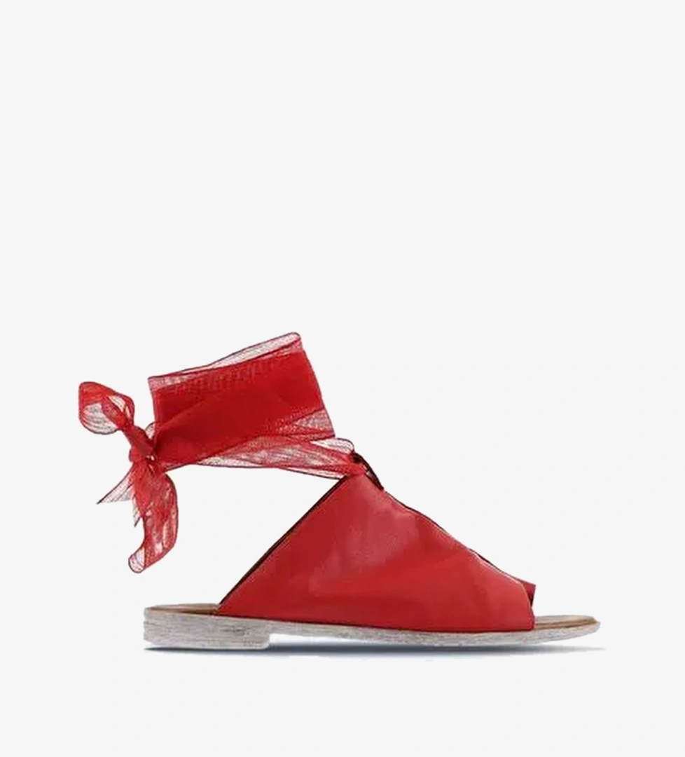 Bueno Shoes Kırmızı Deri Kadın Parmak Arası Sandalet 01wn5008