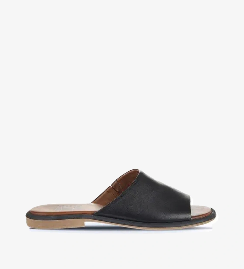 Bueno Shoes Siyah Deri Kadın Düz Terlik 01wa3602 - Görsel 1